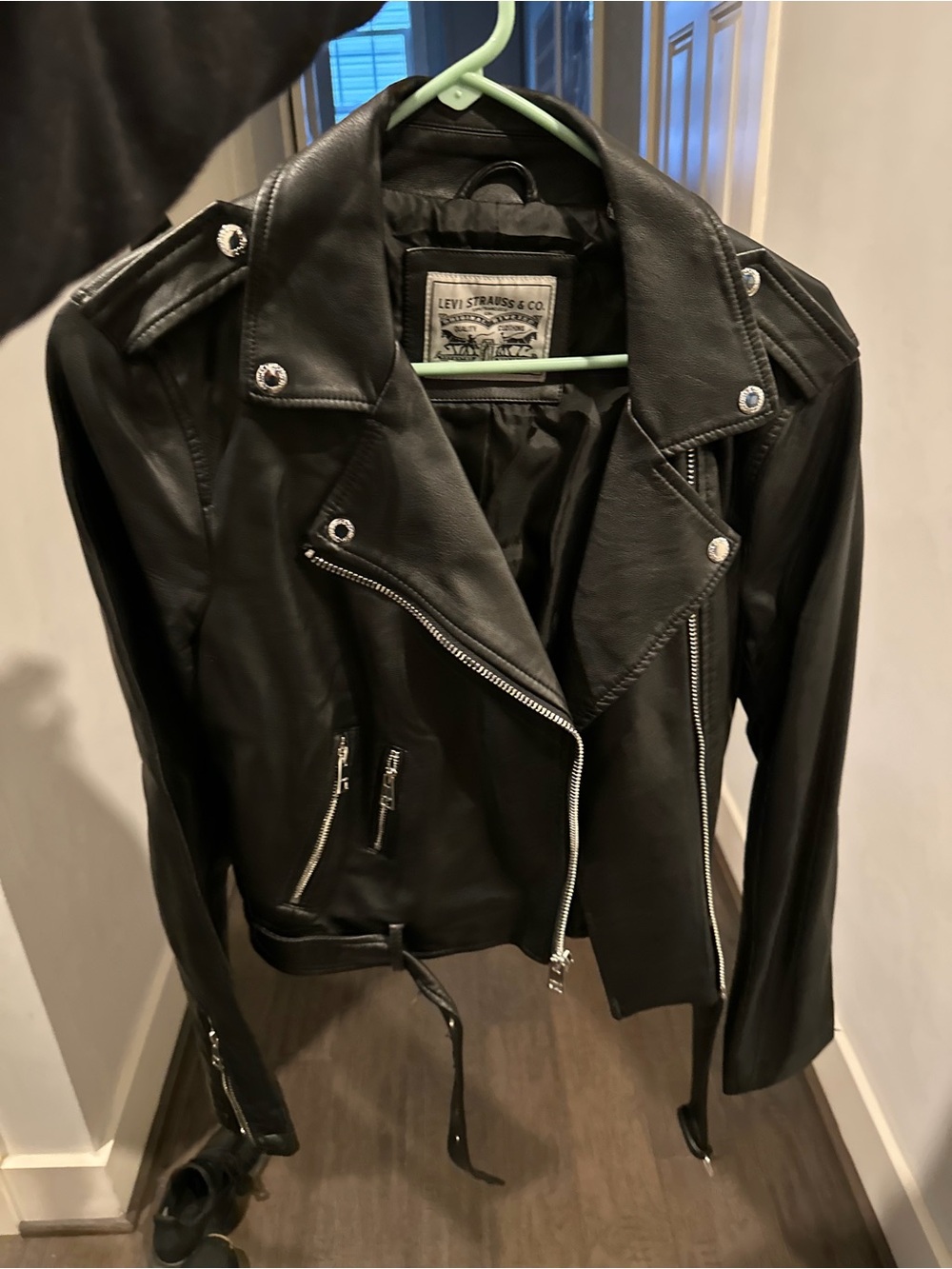 Levi's Women's Black Leather Asymmetrical Moto Jacket